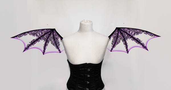 Fledermaus Spitzen Flügel lila
